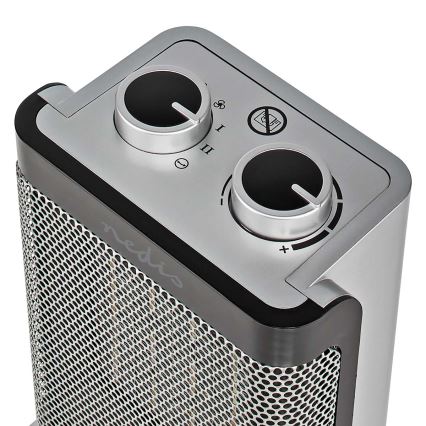 Ventilateur avec élément chauffant en céramique 1000/1500W/230V argenté