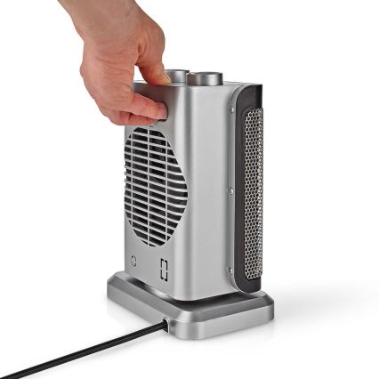 Ventilateur avec élément chauffant en céramique 1000/1500W/230V argenté