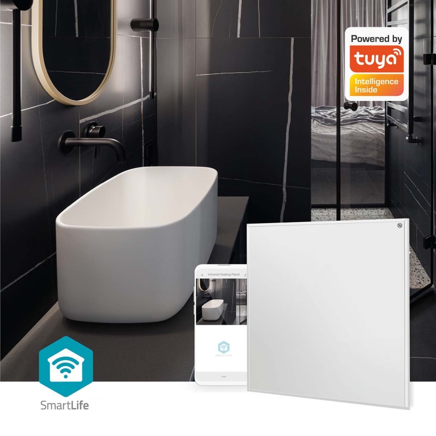 Infrarood verwarmingspaneel 350 W/230 V 59,8 x 62 cm IP44 Wi-Fi Tuya + afstandsbediening