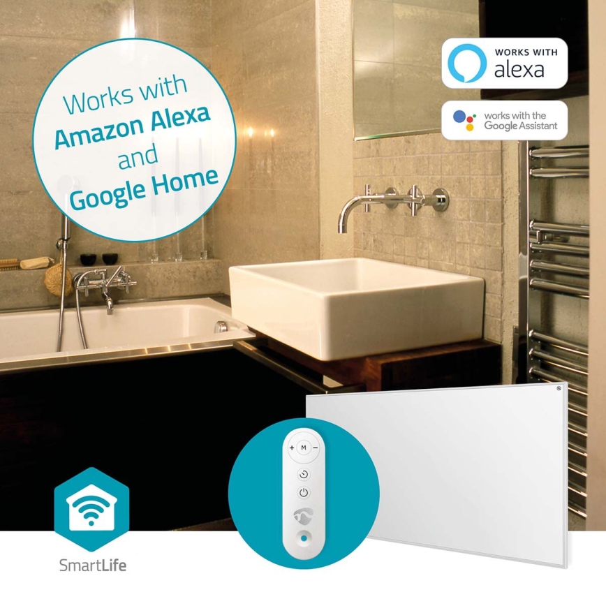 Panneau chauffant infrarouge 700W/230V 120x62 cm IP44 Wi-Fi Tuya + télécommande