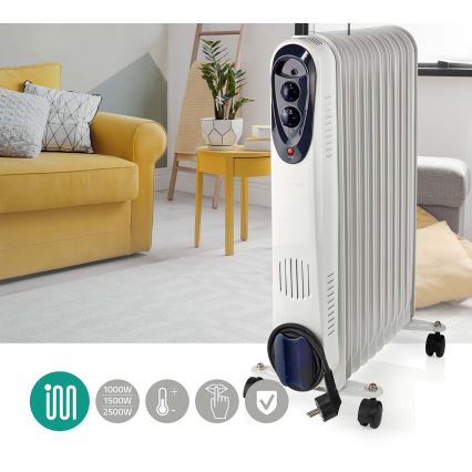 Radiateur à huile portable avec 11 côtes 1000/1500/2500W/230V