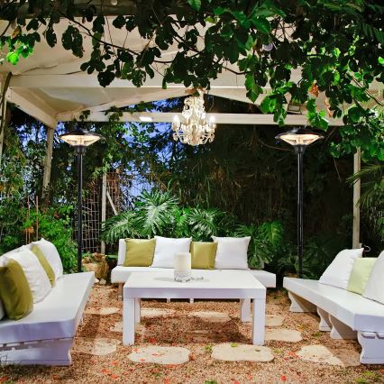 Buiten elektrische verwarming + standaard 200 cm 1500W/230V terras infraroodstraler IP34
