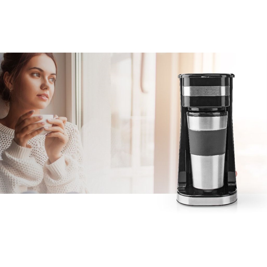 Koffiezetapparaat voor één mok 0,4 l met travel mok
