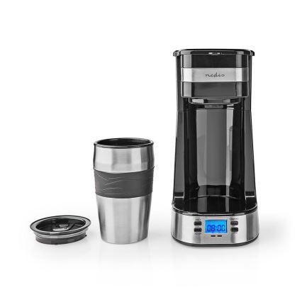 Cafetière mono-tasse 0,4 l avec minuterie et mug de voyage