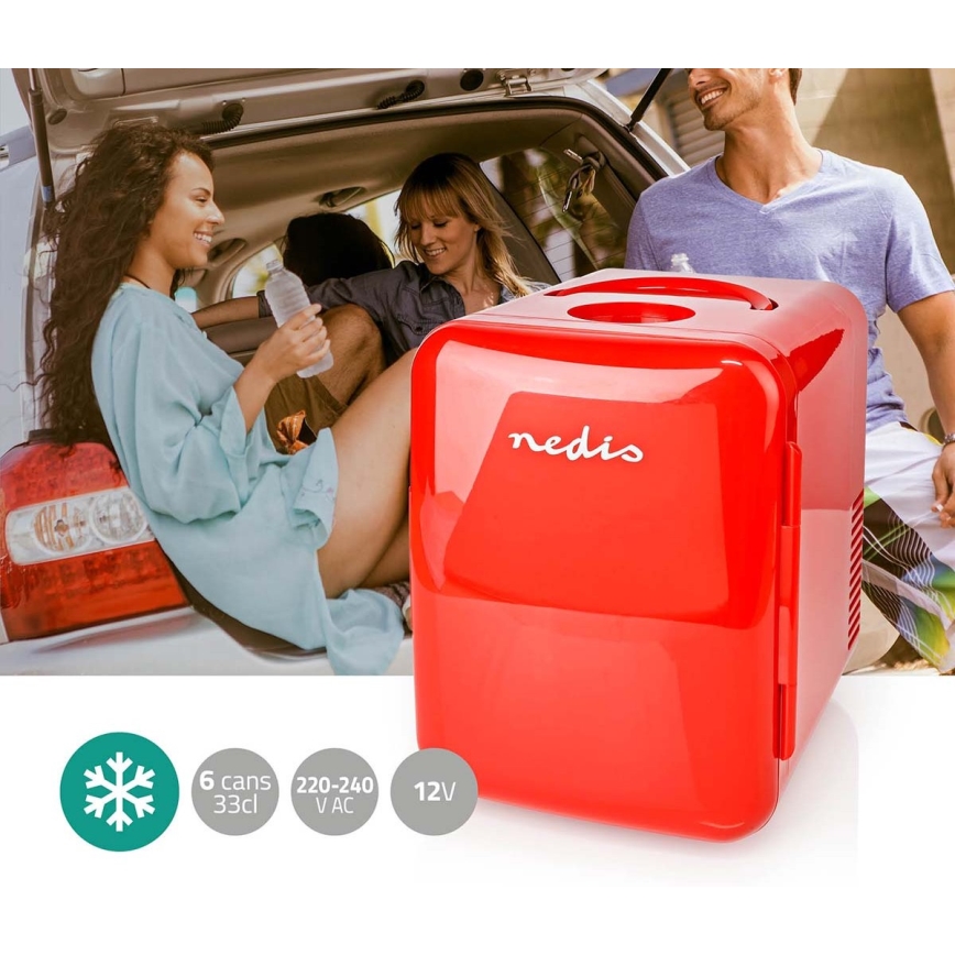Mini frigo portable 50W/230V rouge