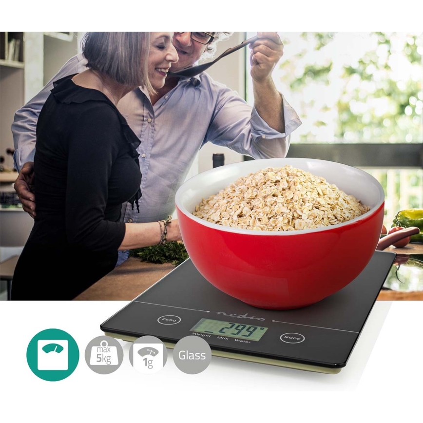 Balance de cuisine numérique 1xCR2032 noir