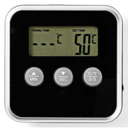 Meat thermometer with digital display and timer 0-250 °C 1xAAA