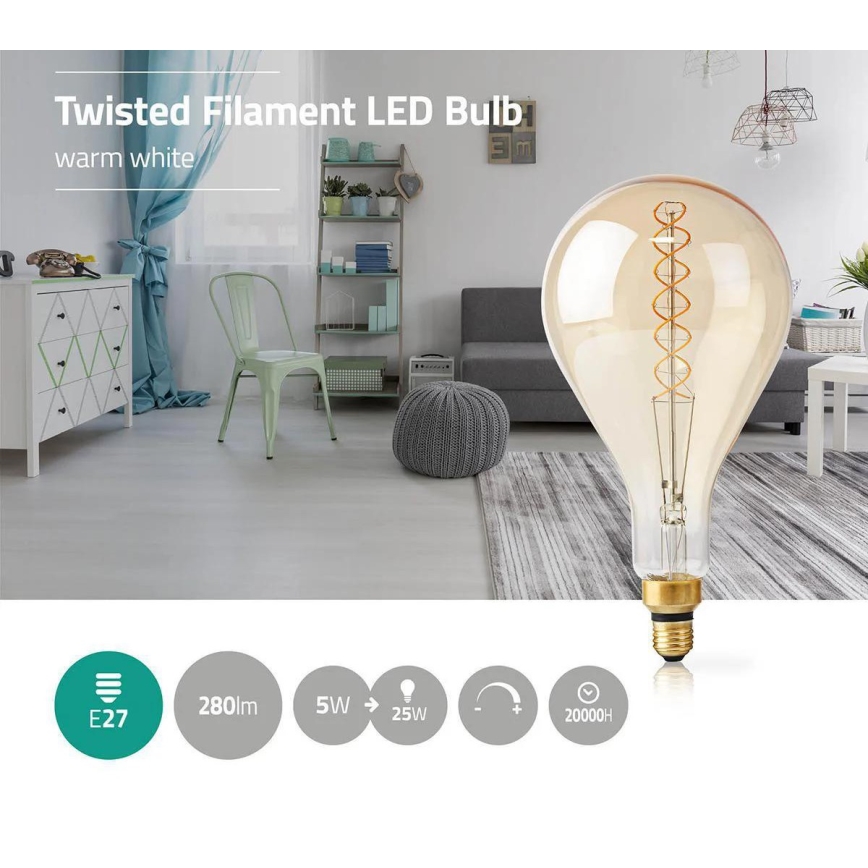 Ampoule LED dimmable FILAMENT A160 E27/5W/230V 2000K