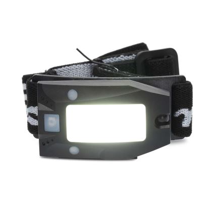 Lampe frontale rechargeable LED à intensité réglable avec capteur de mouvement LED/5V, 500 mAh, IPX4, noire