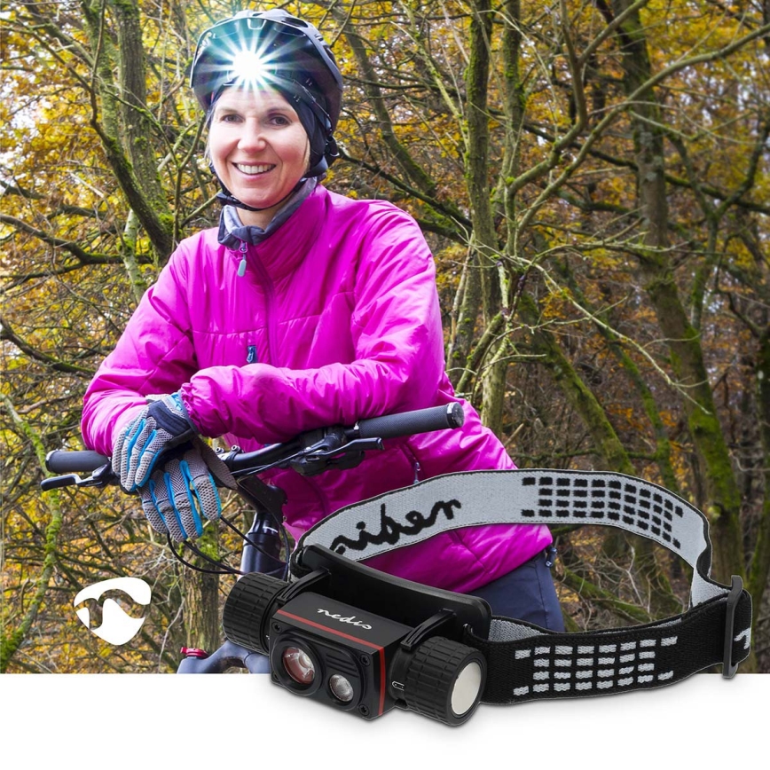 Dimbare oplaadbare aluminium LED-hoofdlamp LED/10W/5V 2200 mAh IPX8 zwart