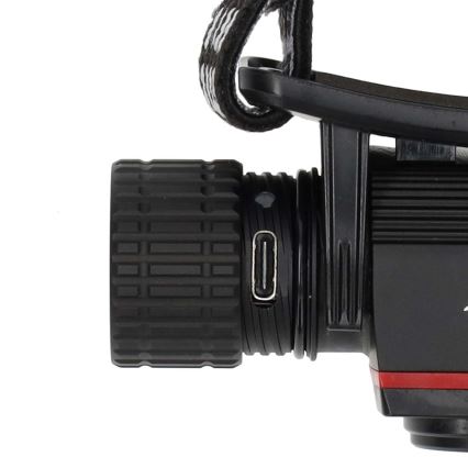 Dimbare oplaadbare aluminium LED-hoofdlamp LED/10W/5V 2200 mAh IPX8 zwart