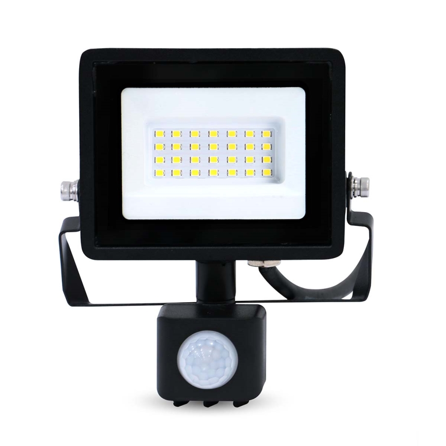 LED-schijnwerper met bewegings- en schemersensor en stekker voor stopcontact LED/20W/230V IP44