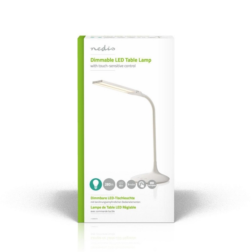 Lampe de bureau LED dimmable LED/6W/5V 2200 mAh blanche