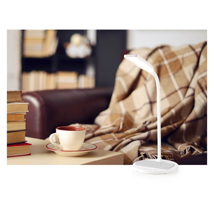 LED Dimbaar aanraken flexible tafellamp met 15W draadloos opladen Qi LED/5,5W/230V 2700-6500K wit