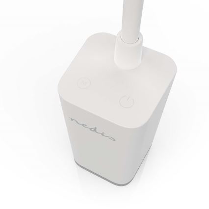 Lampe de bureau LED dimmable rechargeable à commande tactile, flexible, avec pince — LED/5W/1200 mAh, blanche