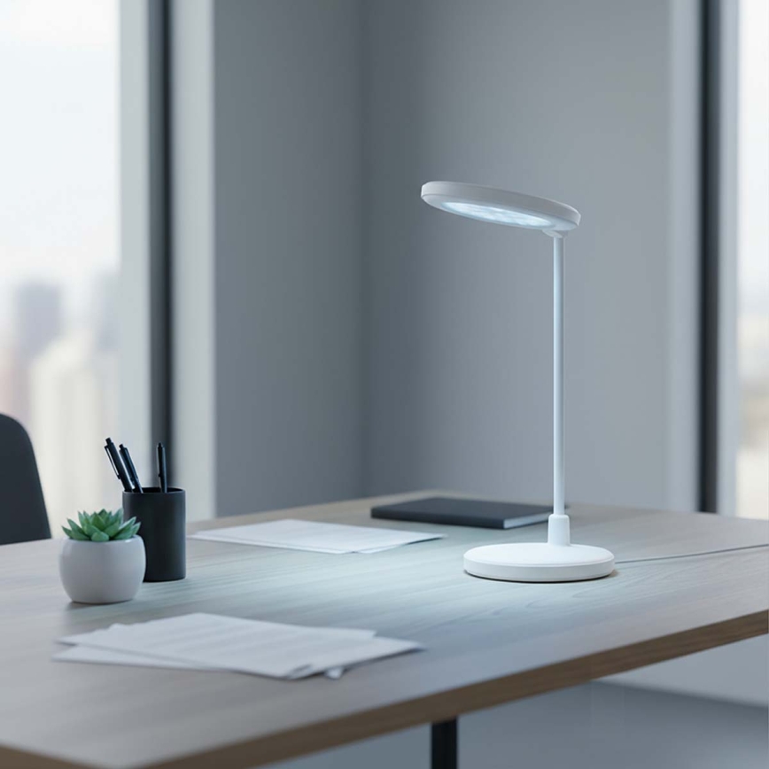 Lampe LED tactile rechargeable dimmable avec miroir LED/6W/1200 mAh 3000/4000/5700K IRC 90 blanche