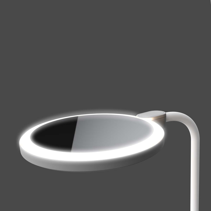 Lampe LED tactile rechargeable dimmable avec miroir LED/6W/1200 mAh 3000/4000/5700K IRC 90 blanche