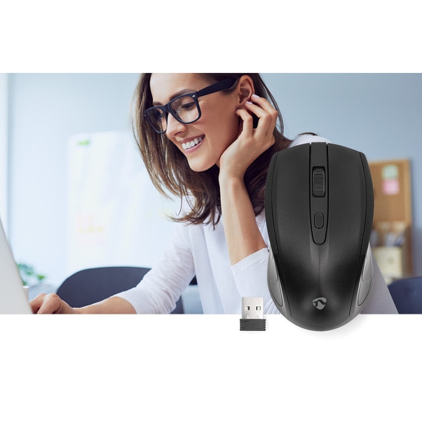 Draadloze muis 800/1200/1600 DPI 2xAAA zwart