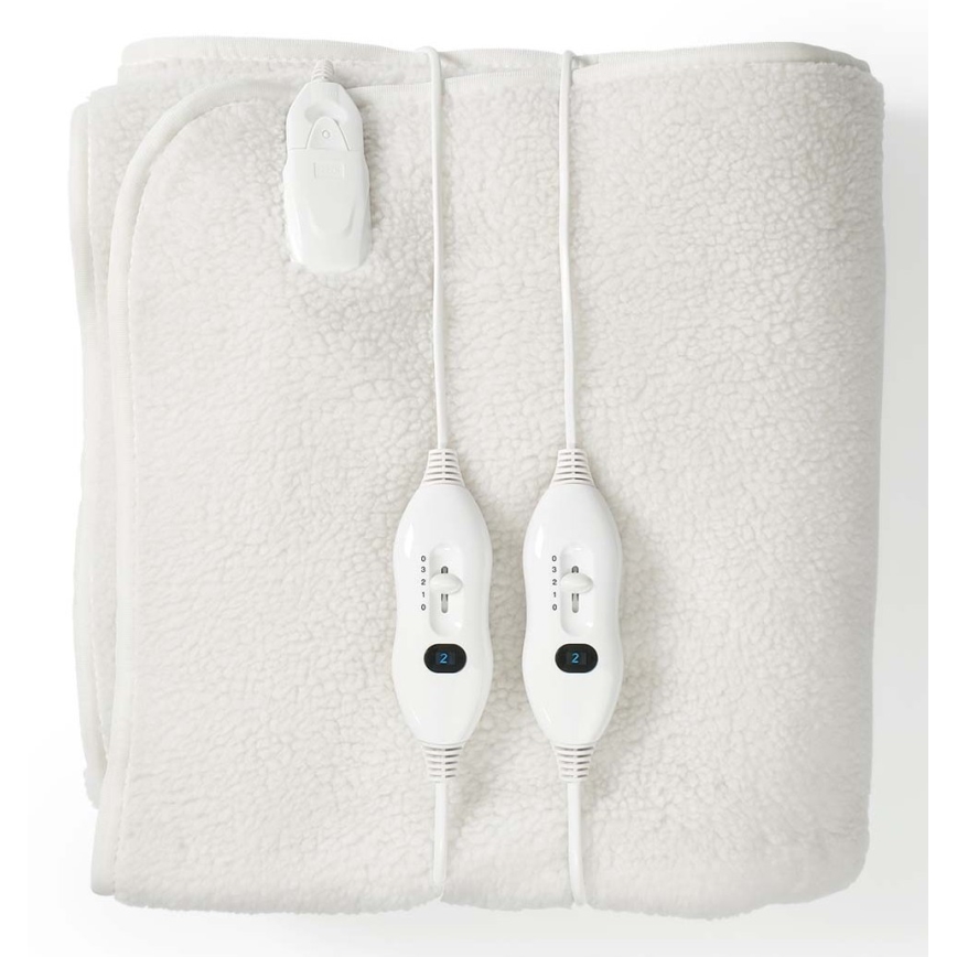 Elektrisch verwarmde deken voor twee personen 120W/230V 160x140 cm wol