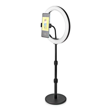 LED dimbare lamp met voet en houder voor vloggen LED/6W/USB 2700-6700K