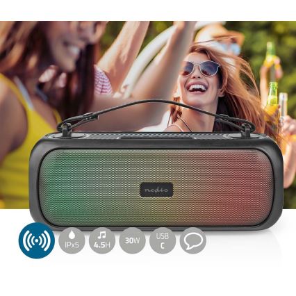 LED RGB Oplaadbare speaker 45W/3000 mAh IPX5