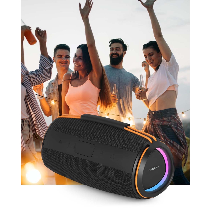Enceinte LED rechargeable 60W/2000 mAh IPX4 noire