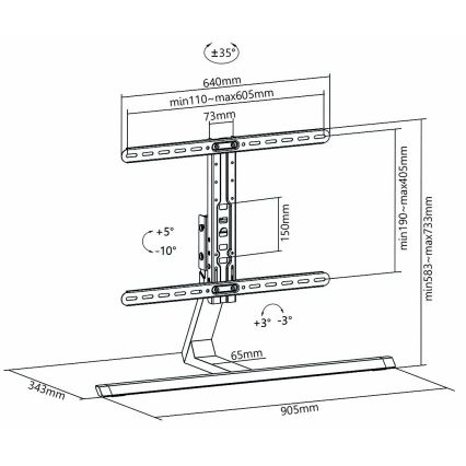 TV Standaard Volledige Beweging 37-75”