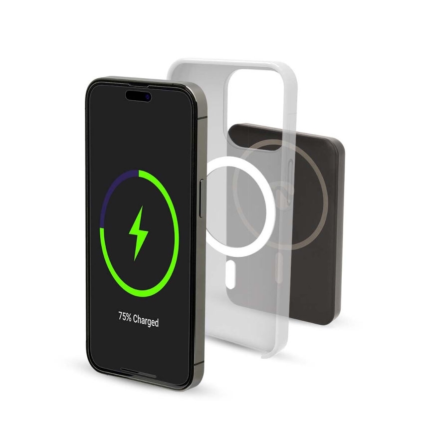 Batterie portative 2en1 magnétique avec charge sans fil MagSafe 5000 mAh noir