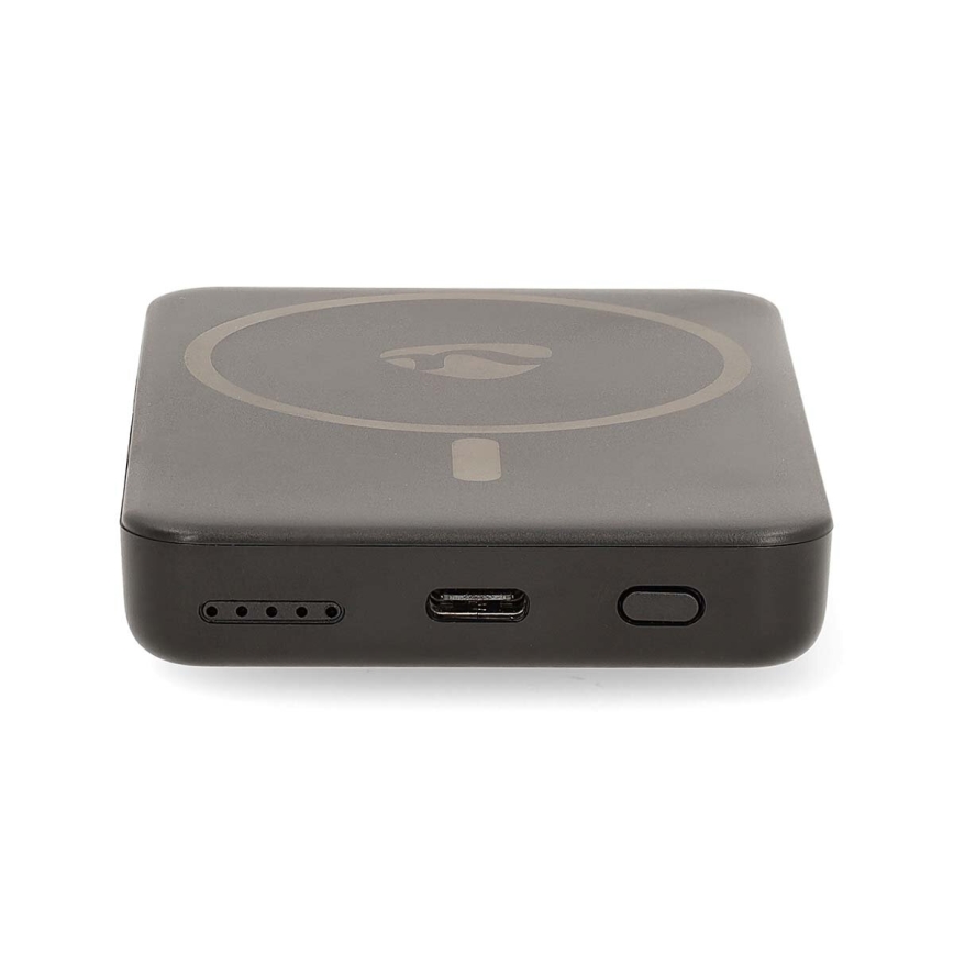 Batterie portative 2en1 magnétique avec charge sans fil MagSafe 5000 mAh noir