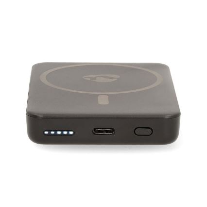 Batterie portative 2en1 magnétique avec charge sans fil MagSafe 5000 mAh noir