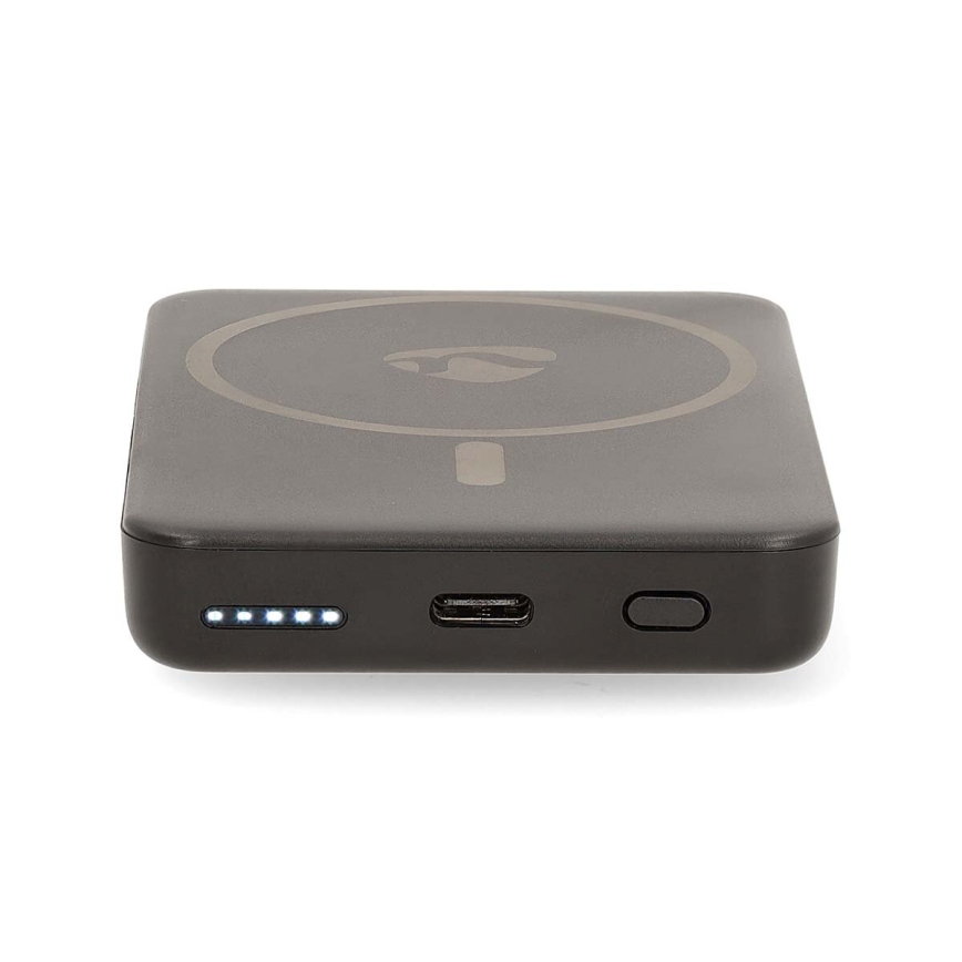 Batterie portative 2en1 magnétique avec charge sans fil MagSafe 5000 mAh noir