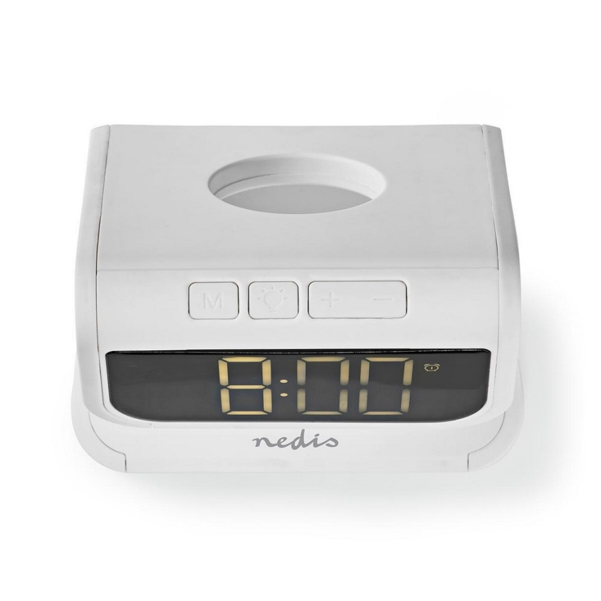 LED RGB Wekker met draadloze oplader LED/10W/230V wit