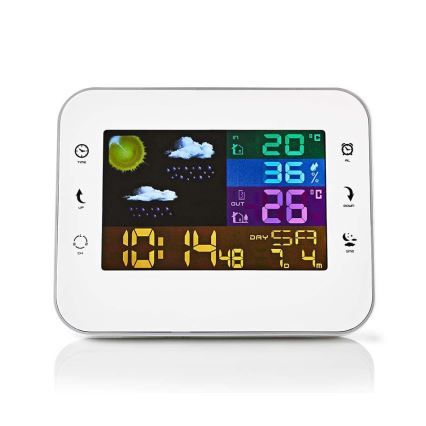 Station météo avec LCD couleur 230V blanche