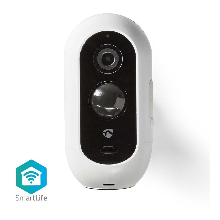 Nedis WIFICBO30WT - Slimme Oplaadbare Camera voor Buiten met PIR sensor 1080p 5V/5200mAh Wi-Fi IP65