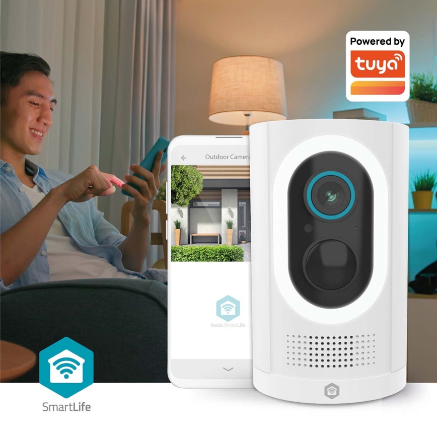Caméra connectée 3 MP (1296p) — Full HD, batterie 6700 mAh, Wi‑Fi, compatible Tuya, IP65