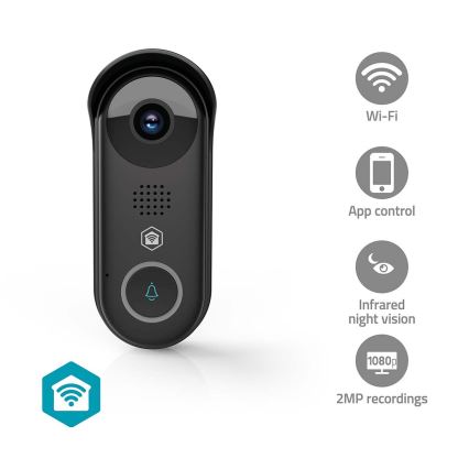 Sonnette vidéo intelligente SmartLife 5V Full HD 1080p IP54 Wi-Fi Tuya avec capteur de mouvement