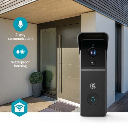 Sonnette vidéo SmartLife avec capteur de mouvement — 4400 mAh, Full HD 1296p, IP44, Wi‑Fi, compatible Tuya