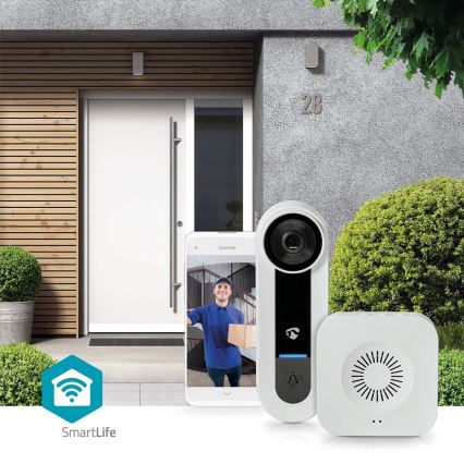 Sonnette vidéo sans fil avec détecteur Full HD 1536p 3xAA Wi-Fi IP65