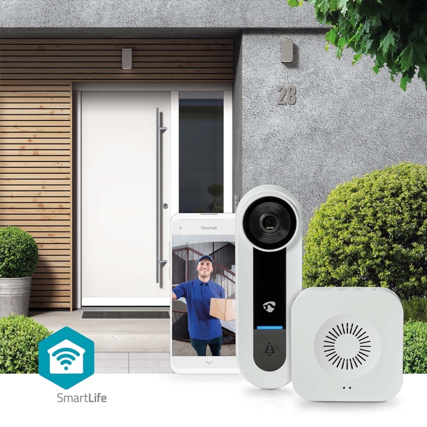 Sonnette vidéo sans fil avec détecteur Full HD 1536p 3xAA Wi-Fi IP65