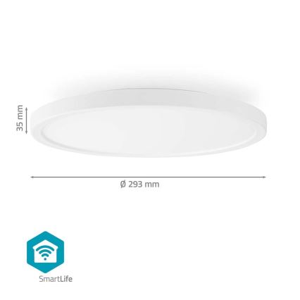 RGBW dimbare plafondlamp SmartLife LED/18W/230V 2700-6500K Wi-Fi Tuya