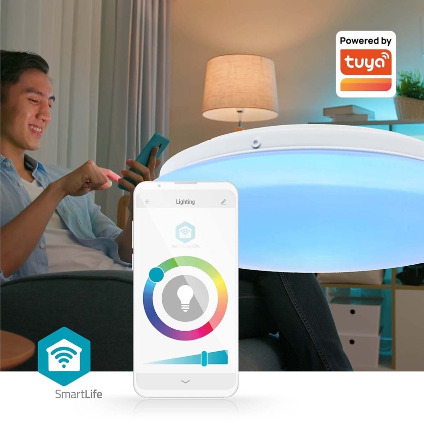 LED RGBW Dimbare badkamer plafondlamp SmartLife LED/18W/230V 2700-6500K IP44 Wi-Fi Tuya