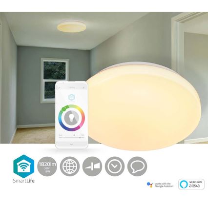 Dimbare LED RGBW Plafondlamp SmartLife LED/18W/230V 3000-6500K Wi-Fi