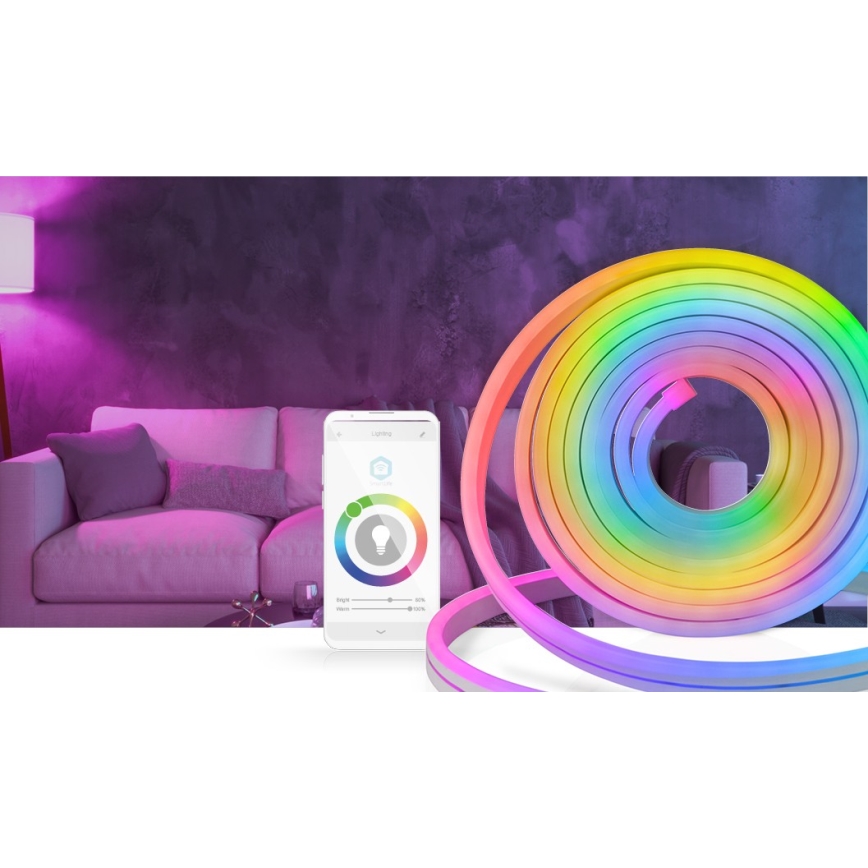 Nedis WIFILN51CRGB-Ruban LED RGB à intensité variable SmartLife 6m 32W/230V  Wi-Fi IP65+ Télécommande