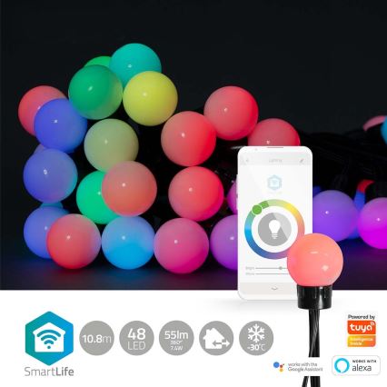 LED RGB Decoratieve Lichtketting 48xLED 13,8m IP65 Wi-Fi Tuya