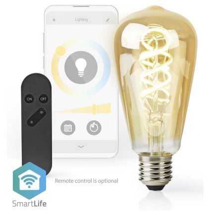 Ampoule LED à intensité variable ST64 E27/4,9W/230V Wi-Fi 1800-6500K