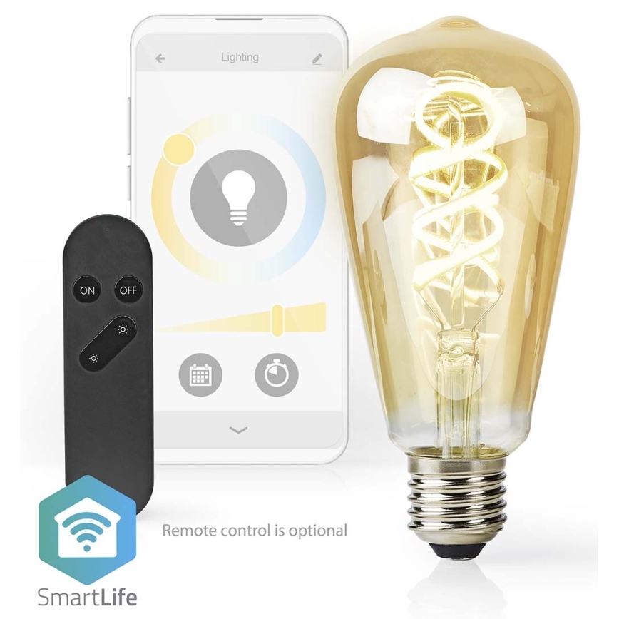 Ampoule LED à intensité variable ST64 E27/4,9W/230V Wi-Fi 1800-6500K