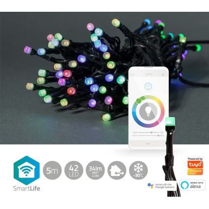 LED RGB Kerst Lichtketting voor Buiten 42xLED/8 functies 8m IP65 Wi-Fi Tuya