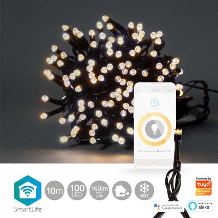 LED Kerst Lichtketting 100xLED/8 functies 15m IP65 Wi-Fi Tuya warm wit