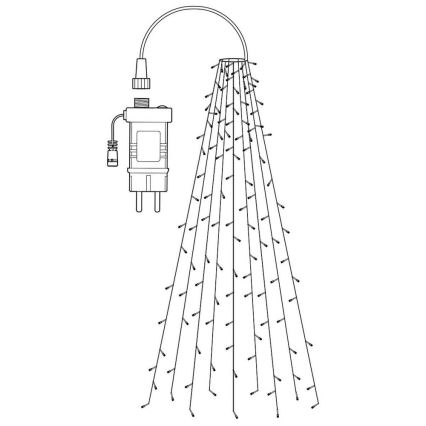 LED RGB Kerst Lichtgordijn 240xLED/11 functies 8m IP65 Wi-Fi Tuya