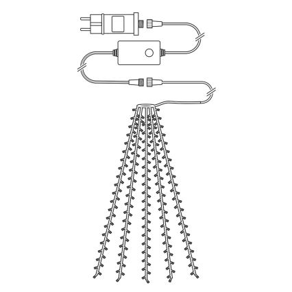 Rideau LED de Noël d'extérieur 200 LED / 8 fonctions 5 x 4 m IP65 Wi‑Fi Tuya blanc chaud à blanc froid